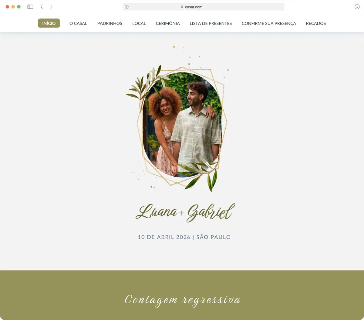 Tema de Site de Casamento Garden - Casamento ao Ar Livre Tema Garden